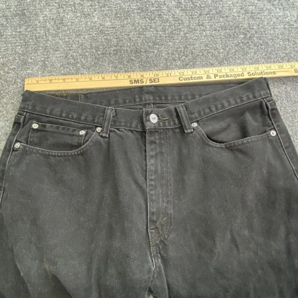 Vintage Y2K Levi's 505 Jeans Mens 36x32 Black Distressed Grunge Streetwear Retro